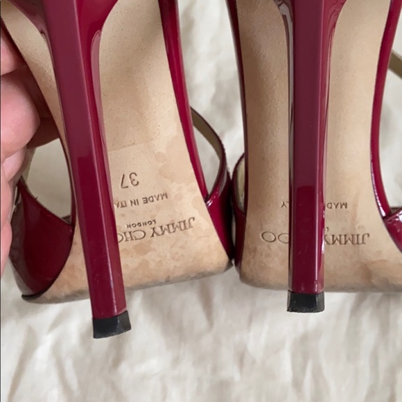 Jimmy Choo Lance Sandals in raspberry - Picture 6 of 6